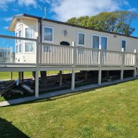 Decking installation for a caravan